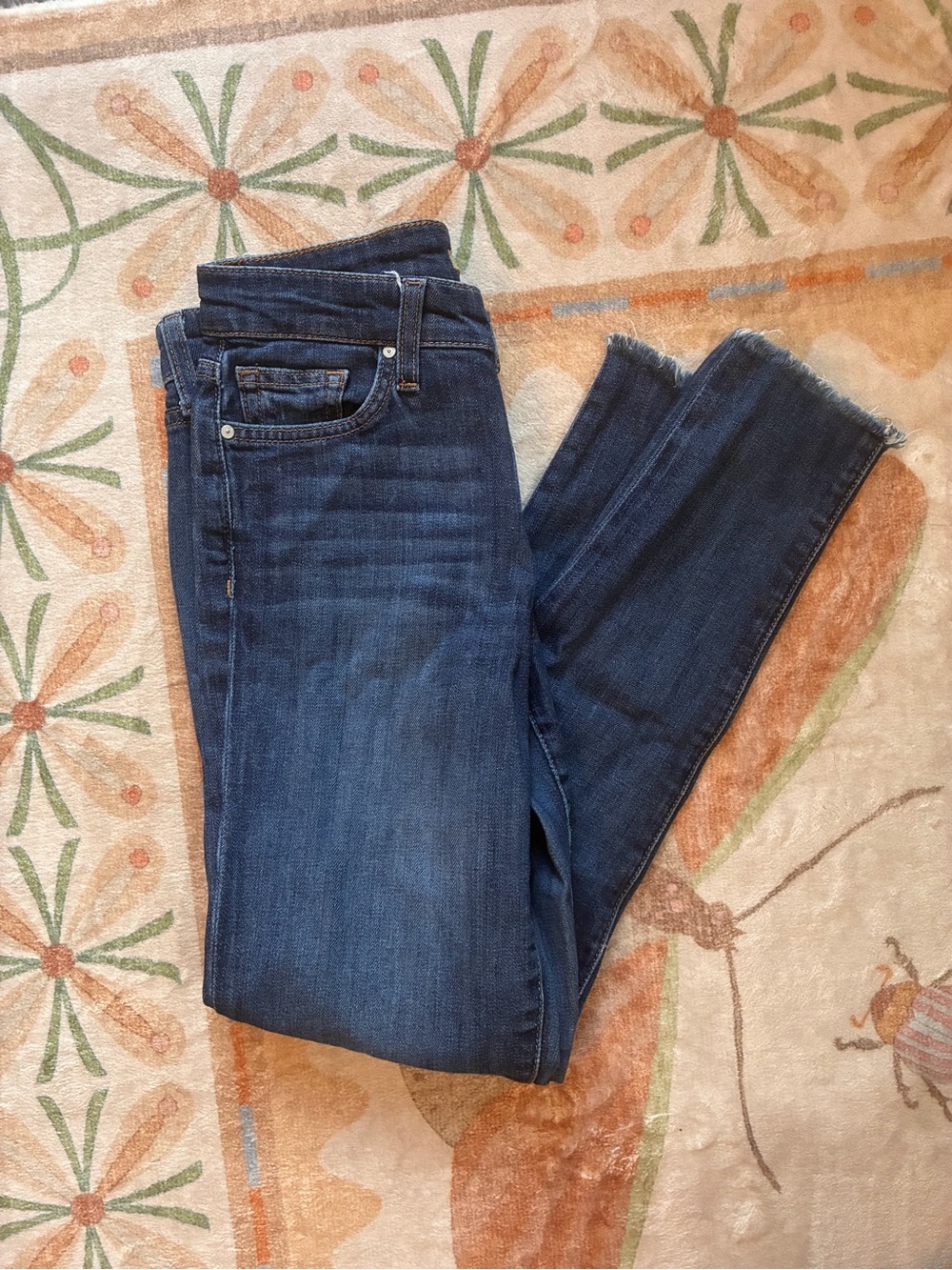 Joe’s Jeans Skinny Ankle Octavia Dark Wash Raw Fray Hem Jeans Size 25